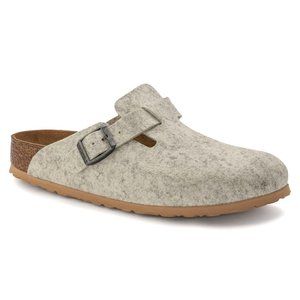 NWT Felt Boston Birkenstocks Eggshell size 38!